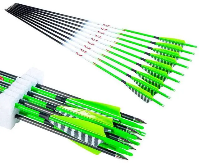 Main image of Traditional Archery Carbon Feather Arrows 300 340 400 500 600 Spine 31 Inch for Recurve Compound Bow Longbow Hunting Targets Arrow 12PCS