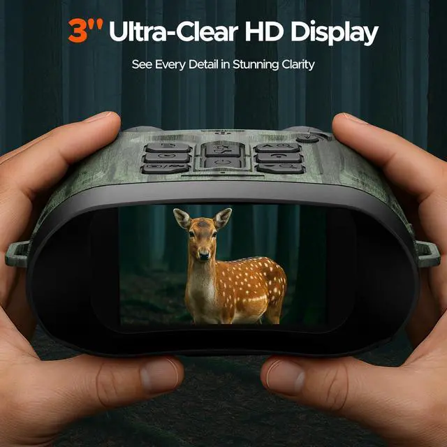 Alt view image 3 of 7 - Night Vision Goggles - 112MP Night Vision Binoculars for Adults, 4K Infrared Digital Night Vision with with 64GB Card, Tactical Military Grade for Camping Wildlife Security