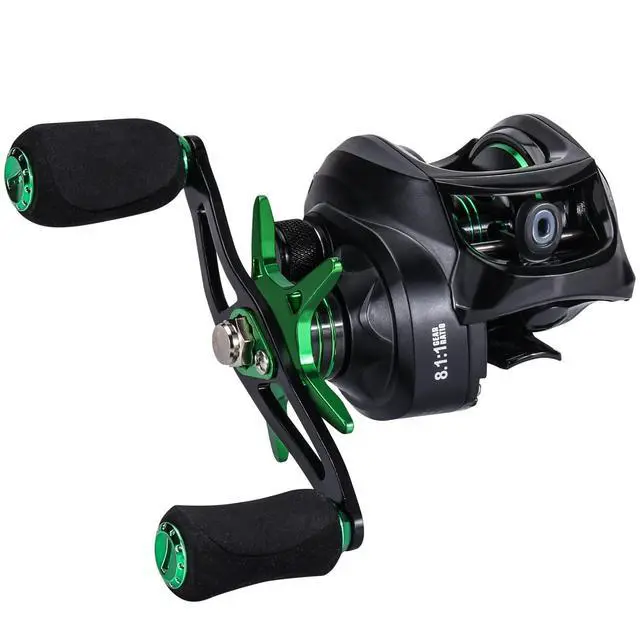 Alt view image 2 of 7 - Baitcasting Fishing Reel with 9 + 1 Anti-Reverse Ball Bearings, 8.1:1 High-Speed Gear Ratio Casting Reel