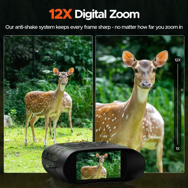 Alt view image 6 of 7 - Night Vision Goggles - 112MP Night Vision Binoculars for Adults, 4K Infrared Digital Night Vision with with 64GB Card, Tactical Military Grade for Camping Wildlife Security