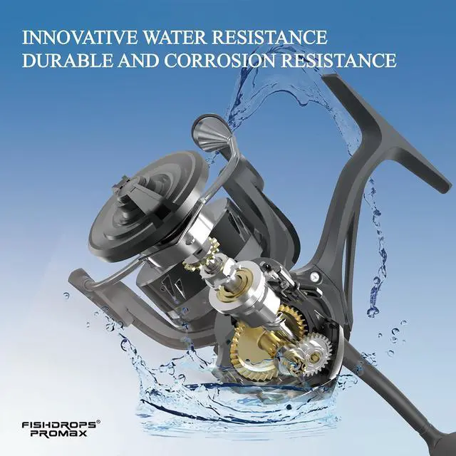 Alt view image 3 of 7 - Rhino Spinning Reel, UP to 22LBs Drag & 7+1 BB Fishing Reel, CNC Aluminum Spool & Ultra-Lightweight Handle, for Fresh and Saltwater, 6.2:1 High Speed Gear Ratio