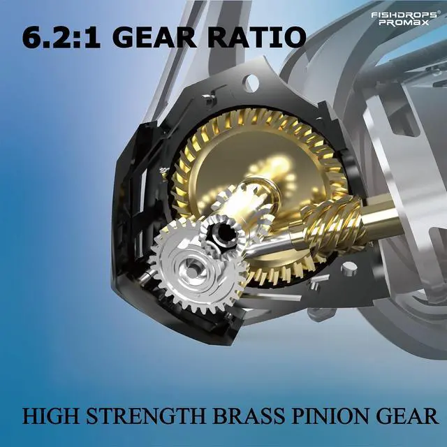 Alt view image 4 of 7 - Rhino Spinning Reel, UP to 22LBs Drag & 7+1 BB Fishing Reel, CNC Aluminum Spool & Ultra-Lightweight Handle, for Fresh and Saltwater, 6.2:1 High Speed Gear Ratio