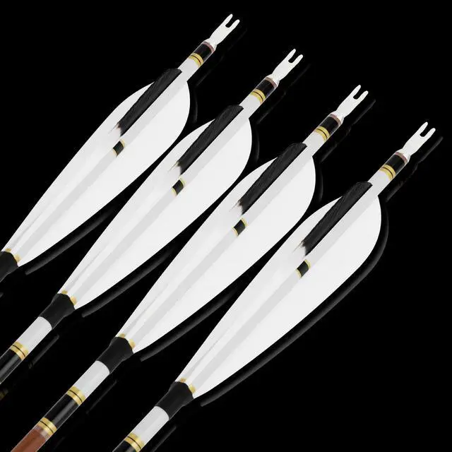 Alt view image 2 of 7 - 31" Carbon Arrows Spine 340 400 500 600 Archery Hunting Arrows with Natural Feather Removable Tips Targeting Arrows for Compound & Recurve & Traditional Bow 6/12pcs
