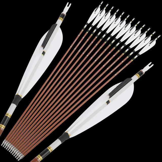 Alt view image 4 of 7 - 31" Carbon Arrows Spine 340 400 500 600 Archery Hunting Arrows with Natural Feather Removable Tips Targeting Arrows for Compound & Recurve & Traditional Bow 6/12pcs