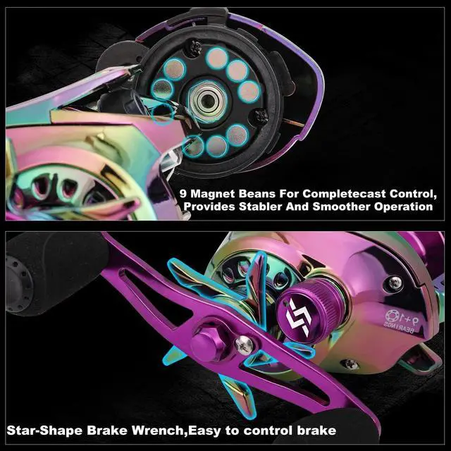 Alt view image 7 of 7 - Fishing Rod and Reel Combo, Baitcasting/Spinning Combo, IM7 Graphite Blank Rods with EVA Handle