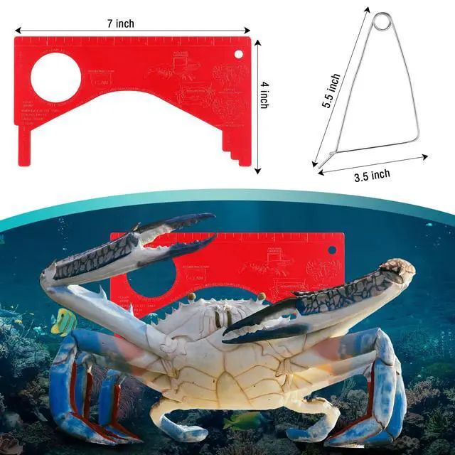 Alt view image 4 of 6 - 2 Sets Crab Trap Bait Wire Grid Bottom Crab Nets Foldable Fishing Net Hand Casting Cage with Harness and Bait Clip