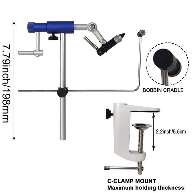 Alt view image 4 of 6 - TrueGrip Fly Tying Vise with 360° Rotary Function Smooth Ball Bearing System, Adjustable Tension, Durable Hook Jaws (Fits 26 to 4/0)