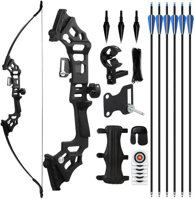 Main image of Recurve Bow and Arrow Set for Adults, 3040lbs Right-Handed Archery Kit with Carbon Arrows & Accessories for Outdoor Target Practice