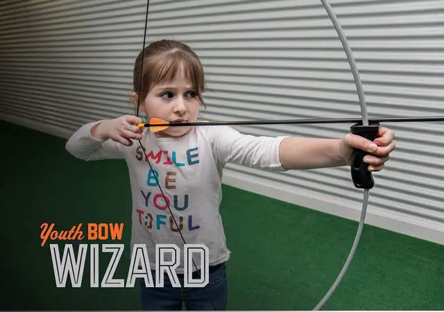 Alt view image 3 of 7 - Wizard Bow for Youth, Recommended Ages 5-10, Ambidextrous, Continuous Draw Weight Up to 18 lb., Continuous Draw Length Up to 24-inches