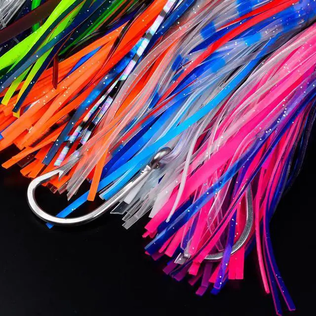 Alt view image 7 of 7 - Fishing Trolling Lures - Big Game Deep Sea Fishing Saltwater Rigged Trolling Lure for Marlin Tuna Wahoo Mahi Dolphin - 6-9 inch 6pcs Bait Set with Mesh Bag