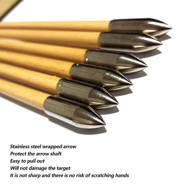 Alt view image 5 of 7 - Wooden Arrows Archery Handmade Arrows 33inch Shaft with Turkey Feather Fletching for Recurve Bow Longbow Hunting Practice 12PACK