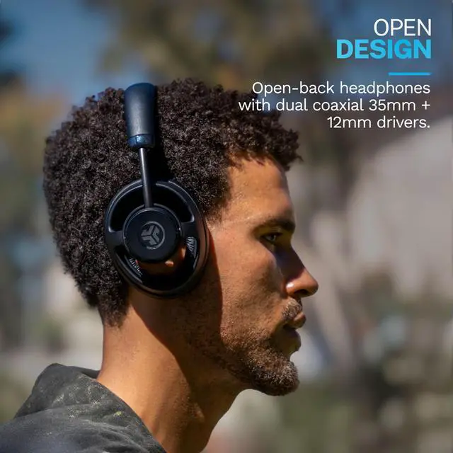 Alt view image 2 of 7 - JBuds Open Wireless Headphones Open-Ear, Comfortable All-Day Fit, 24+ Hour Playtime, Immersive Sound, Bluetooth Headphones with App Control, Black