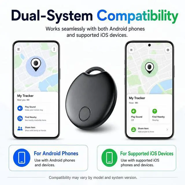 Alt view image 5 of 7 - 2026 Tracker Smart Tags for iOS and Android,Dual System Android Tracker Tags Bluetooth Key Finder Compatible with iOS and Android for Keys, Luggage and More