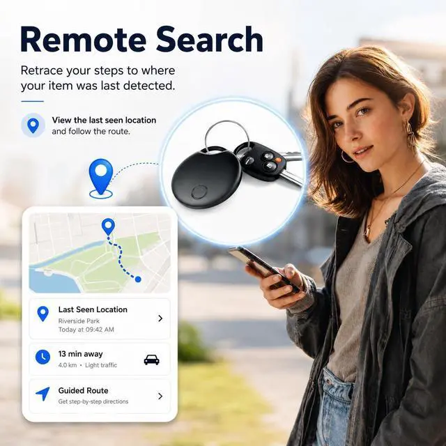 Alt view image 6 of 7 - 2026 Tracker Smart Tags for iOS and Android,Dual System Android Tracker Tags Bluetooth Key Finder Compatible with iOS and Android for Keys, Luggage and More