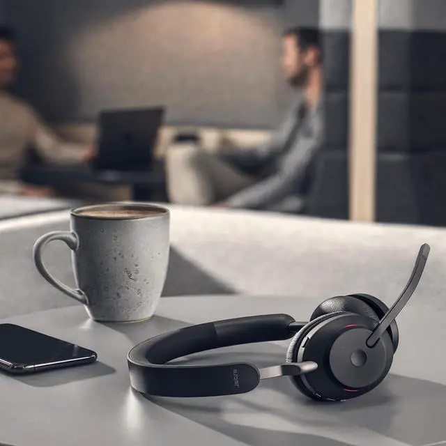Alt view image 2 of 7 - Evolve2 65 Bluetooth Wireless Headset with Mic for Calls and Music, Single-Ear Headphones with USB-A Adapter, Up to 37 Hours Battery, Works with Microsoft Teams, Black