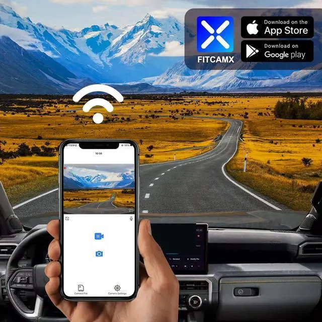 Alt view image 4 of 6 - 4K Dash Cam Suitable for Toyota Tacoma & Hybrid 2024-2026, OEM Factory Look, UHD 2160P Video, Built-in WiFi & APP, Loop Recording, Collision Sensor, Night Vision, Plug & Play, 64GB Card