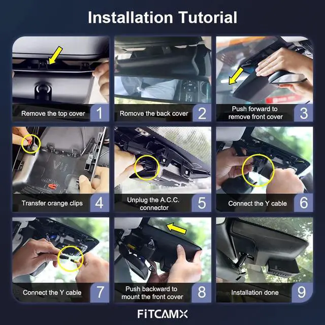 Alt view image 5 of 6 - 4K Dash Cam Suitable for Toyota Tacoma & Hybrid 2024-2026, OEM Factory Look, UHD 2160P Video, Built-in WiFi & APP, Loop Recording, Collision Sensor, Night Vision, Plug & Play, 64GB Card