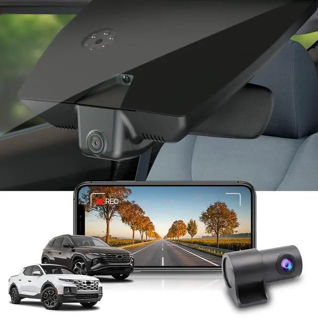 Main image of Front 4K+Rear 1080P Dash Cam Adapts for Hyundai Santa Cruz & Tucson 2022-2026 (Part NO#N9000), Integrated OEM Look, Dual HD Video, WiFi & APP, Loop Recording, G-Sensor, Easy to Use, 128GB Card