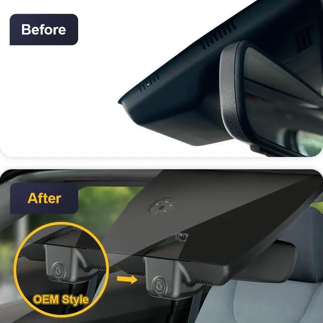Alt view image 3 of 7 - Front 4K+Rear 1080P Dash Cam Adapts for Hyundai Santa Cruz & Tucson 2022-2026 (Part NO#N9000), Integrated OEM Look, Dual HD Video, WiFi & APP, Loop Recording, G-Sensor, Easy to Use, 128GB Card