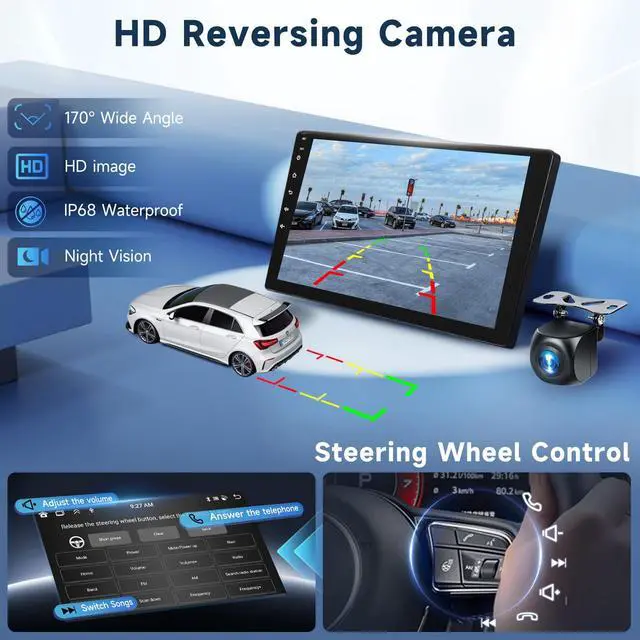 Alt view image 5 of 7 - 5Ghz WiFi 4Core+64G Android 15 Car Stereo for Toyota RAV4 2007-2011 with Wireless Carplay Android Auto, 9 Inch Touch Screen Radio Support GPS/WiFi/Bluetooth/FM/SWC/Backup Camera