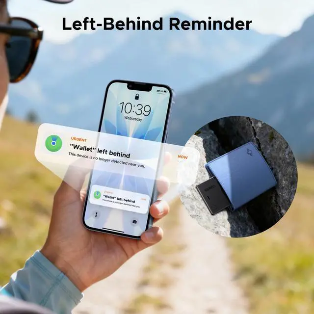 Alt view image 7 of 7 - FineTrack Slim Wallet Tracker Card (iOS Only) | Rechargeable Air Tracker Tags Compatible with Apple Find My, Smart Tags for Wallet,Luggage and More