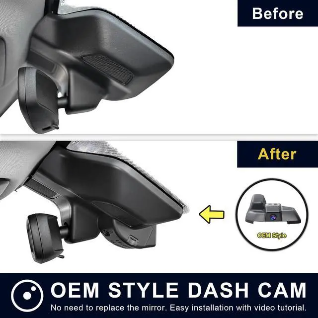 Alt view image 4 of 7 - Front 4K & Rear 1080P Dash Cam for Grand Cherokee 2022-2026 | Grand Cherokee L 2021-2026 (Model D), Laredo Limited Overland Summit Trailhawk, UHD 2160P Video,WiFi & App,GPS, 128GB Card