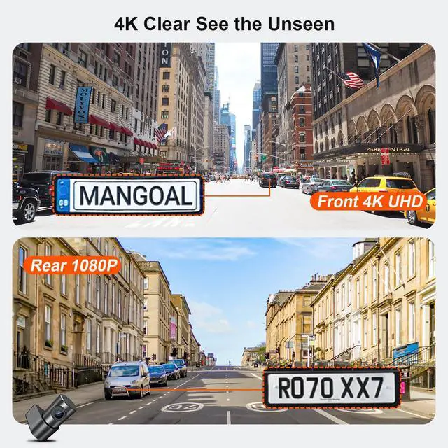 Alt view image 7 of 7 - Front 4K & Rear 1080P Dash Cam for Grand Cherokee 2022-2026 | Grand Cherokee L 2021-2026 (Model D), Laredo Limited Overland Summit Trailhawk, UHD 2160P Video,WiFi & App,GPS, 128GB Card
