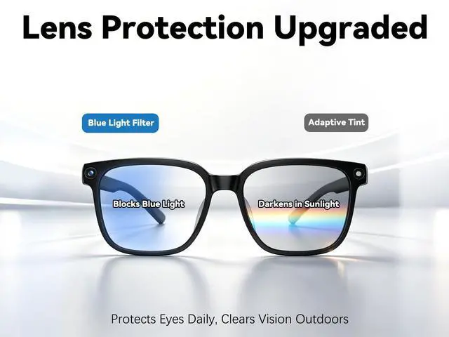 Alt view image 6 of 7 - AI Smart Glasses with 8MP Camera, 1080P Video Recording Sunglasses | Photo Capture | Object Recognition | One-Click Video Generation | Real-Time Live View | Bluetooth Calls | AI Assistant