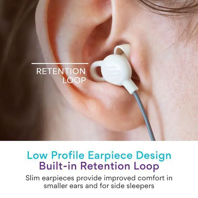 Alt view image 7 of 7 - SleepTones USB-C Wired Sleep Earbuds for Side Sleepers with Lightweight Low-Profile Silicone Earpieces, Noise Reduction Sleeping Headphones with Built-in Mic & Volume Controls (Beige)