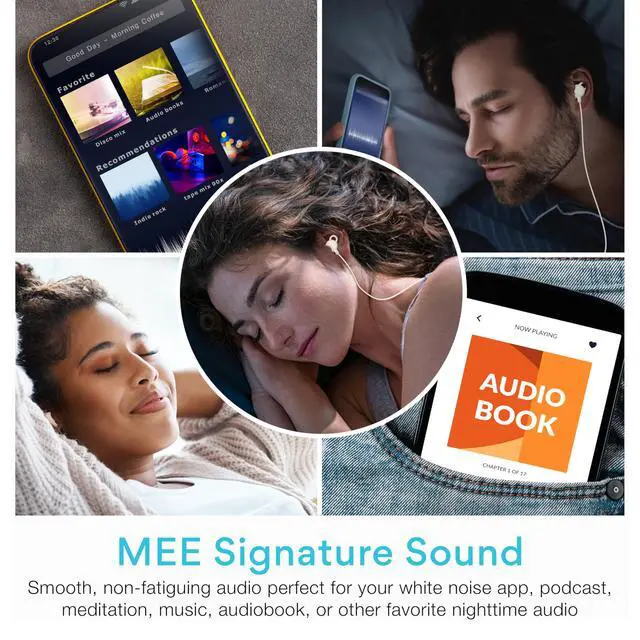 Alt view image 4 of 7 - SleepTones USB-C Wired Sleep Earbuds for Side Sleepers with Lightweight Low-Profile Silicone Earpieces, Noise Reduction Sleeping Headphones with Built-in Mic & Volume Controls (Beige)