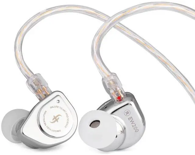 Main image of SIMGOT EW200 10mm SCP Diaphragm Dynamic Driver in-Ear Earphones with All Metal Body, Detachable 0.78mm 2pin Silver-Plated OFC Cable for Audiophiles Musicians (EW200 Without Mic)