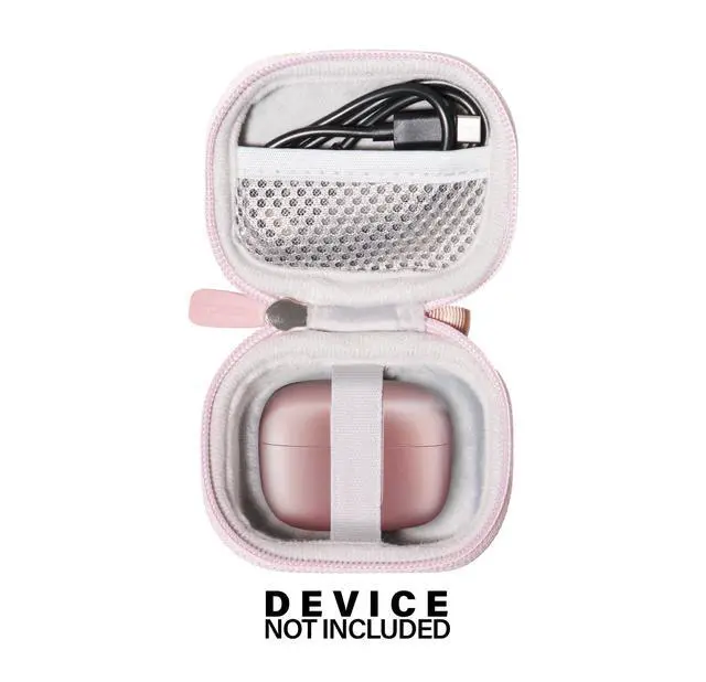 Alt view image 3 of 4 - Case for TAGRY X08 Bluetooth Headphones True Wireless Earbuds 60H, mesh Pocket for Charge Cable (Rose Gold)