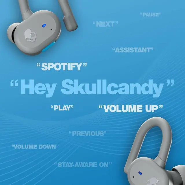 Alt view image 4 of 7 - Push Active True Wireless in-Ear Bluetooth Earbud, Use with iPhone and Android with Charging Case and Mic, Great for Gym, Sports, and Gaming, IP55 Water, Dust Resistant - Grey/Blue
