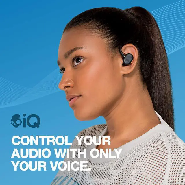 Alt view image 3 of 7 - Push Active True Wireless in-Ear Bluetooth Earbud, Use with iPhone and Android with Charging Case and Mic, Great for Gym, Sports, and Gaming, IP55 Water, Dust Resistant - Grey/Blue