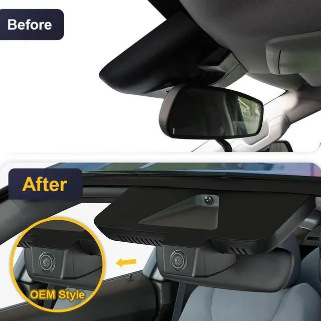 Alt view image 3 of 7 - 4K Dash Cam Suitable for Toyota Tundra 2022-2026 Hybrid & Sequoia 2023-2026 (Gen3), OEM Factory Look, 2160P UHD Video, Built-in WiFi & APP, Loop Recording, G-Sensor, Plug & Play, 64GB Card