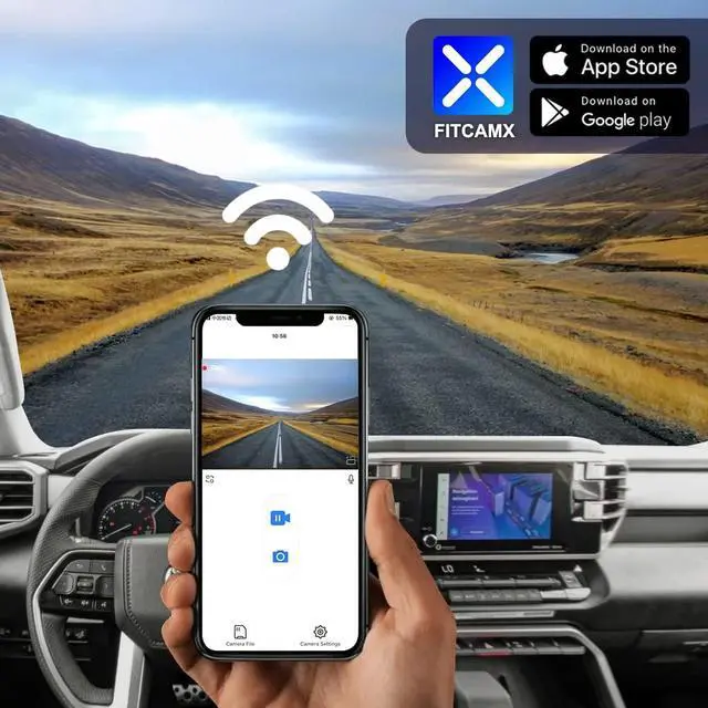 Alt view image 5 of 7 - 4K Dash Cam Suitable for Toyota Tundra 2022-2026 Hybrid & Sequoia 2023-2026 (Gen3), OEM Factory Look, 2160P UHD Video, Built-in WiFi & APP, Loop Recording, G-Sensor, Plug & Play, 64GB Card