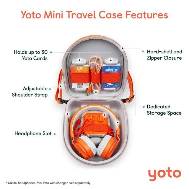 Alt view image 2 of 6 - Mini Travel Case - Hard Shell Carrier with Shoulder Strap, Ages 3-12 | Protective hard-shell case for Mini | adjustable shoulder strap | holds Mini headphones and up to 30 audio cards