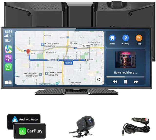 Main image of 11.5" Largest Wireless Carplay Screen for Car, Portable Apple Carplay & Android Auto Touch Screen,1080p Backup Camera/Mirror Link/Voice Control/GPS/Bluetooth