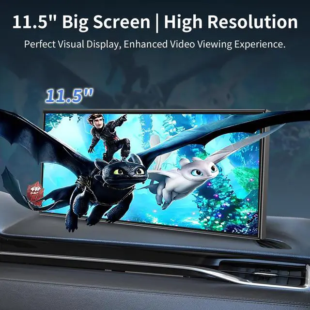 Alt view image 6 of 7 - 11.5" Largest Wireless Carplay Screen for Car, Portable Apple Carplay & Android Auto Touch Screen,1080p Backup Camera/Mirror Link/Voice Control/GPS/Bluetooth
