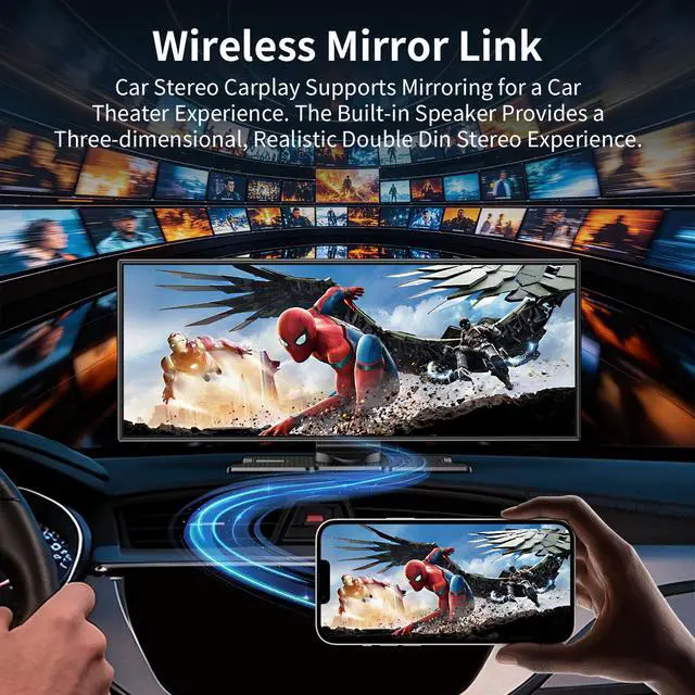 Alt view image 7 of 7 - 11.5" Largest Wireless Carplay Screen for Car, Portable Apple Carplay & Android Auto Touch Screen,1080p Backup Camera/Mirror Link/Voice Control/GPS/Bluetooth