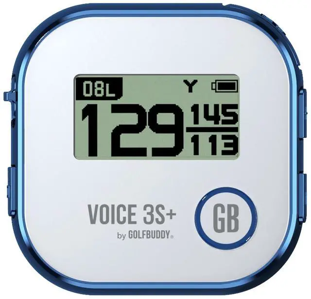 Main image of GOLFBUDDY Voice 3S+ Talking Golf GPS Rangefinder | Clip-On Hat GPS with Slope On/Off | Audio Distance to Front/Center/Back | 40,000 Courses | 18-Hour Battery | No Subscription Fees (Blue)