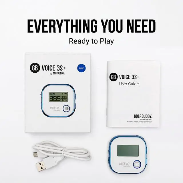 Alt view image 7 of 7 - GOLFBUDDY Voice 3S+ Talking Golf GPS Rangefinder | Clip-On Hat GPS with Slope On/Off | Audio Distance to Front/Center/Back | 40,000 Courses | 18-Hour Battery | No Subscription Fees (Blue)