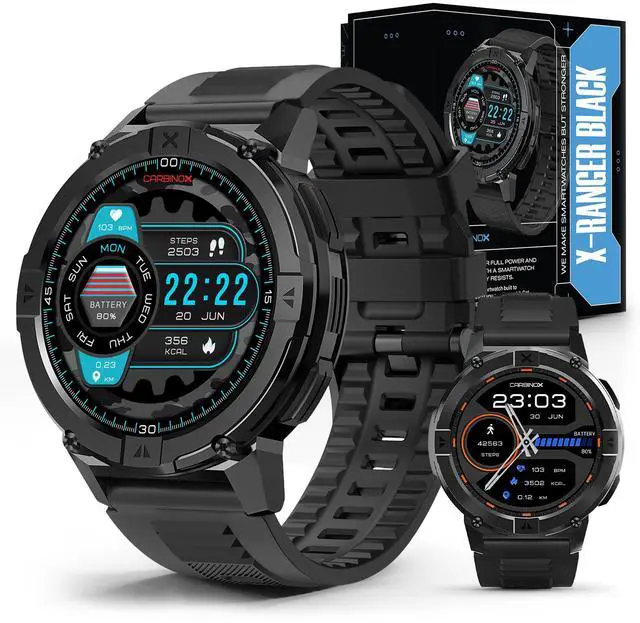 Main image of X-Ranger Smart Watch (Answer/Make Calls), Rugged Fitness Tracker IP69K Waterproof, Compatible with Android and iOS, 14 Days of Battery Military Durable, AMOLED Screen