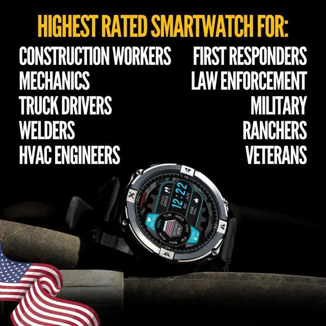 Alt view image 3 of 6 - X-Ranger Smart Watch (Answer/Make Calls), Rugged Fitness Tracker IP69K Waterproof, Compatible with Android and iOS, 14 Days of Battery Military Durable, AMOLED Screen