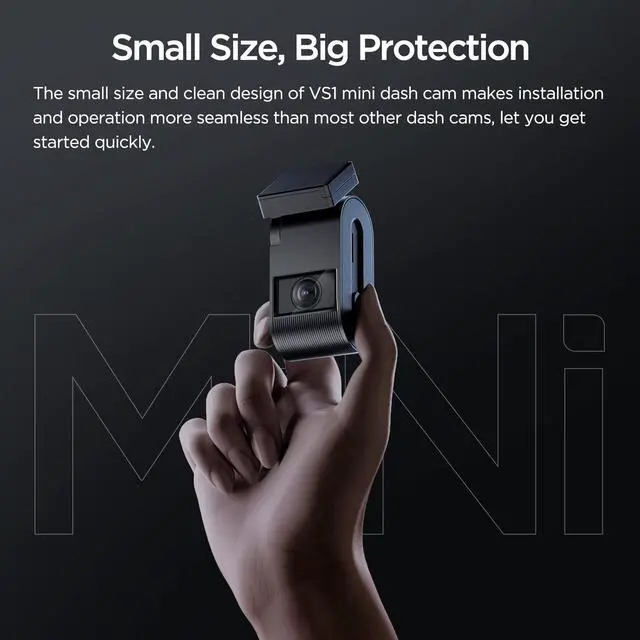 Alt view image 2 of 7 - VS1 Mini Dash Cam, 1440P/2K HDR Dashcam, STARVIS 2 Sensor, Free 32GB SD Card, 5GHz Wi-Fi Voice Control Car Dash Camera with GPS, Night Vision 2.0, 24H Parking Mode, Support 512GB Max
