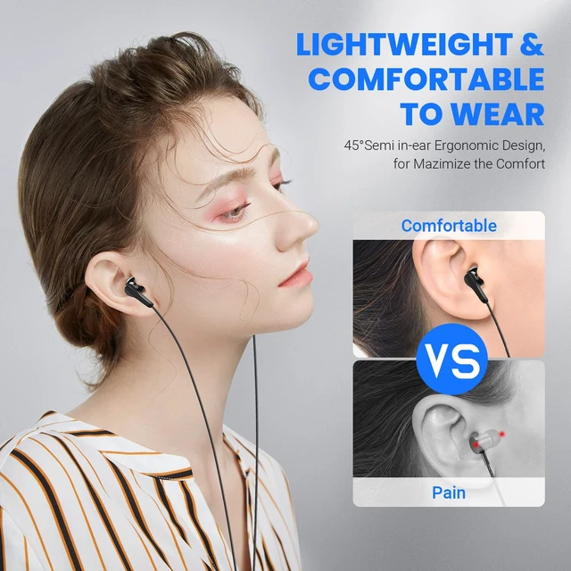 Alt view image 3 of 7 - USB C Headphones Wired for Samsung S26 S25 Ultra S24 S23 Fe S22, Black Type C Earphones with Mic Stereo Magnet Plug in USBC Wired Earbuds for iPhone 17 Air 16 15 18 Pro Max Duo Plus/Galaxy Flip 7