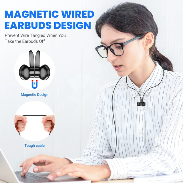 Alt view image 4 of 7 - USB C Headphones Wired for Samsung S26 S25 Ultra S24 S23 Fe S22, Black Type C Earphones with Mic Stereo Magnet Plug in USBC Wired Earbuds for iPhone 17 Air 16 15 18 Pro Max Duo Plus/Galaxy Flip 7