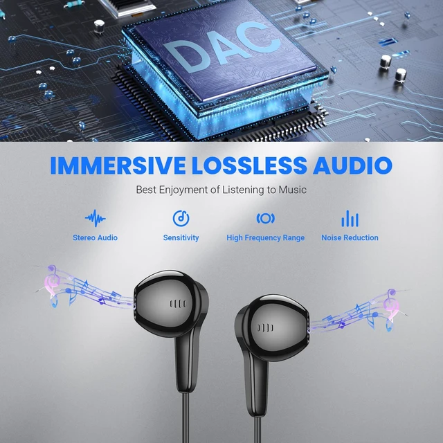 Alt view image 2 of 7 - USB C Headphones Wired for Samsung S26 S25 Ultra S24 S23 Fe S22, Black Type C Earphones with Mic Stereo Magnet Plug in USBC Wired Earbuds for iPhone 17 Air 16 15 18 Pro Max Duo Plus/Galaxy Flip 7