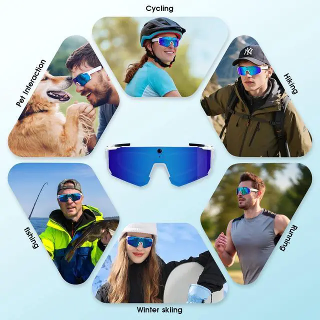 Alt view image 5 of 7 - AI Smart Glasses with Camera, Bluetooth Sunglasses for Outdoor Sports | 8MP Camera, AI Image Enhancement, Built-In Storage, WiFi Transfer, Stabilization for Cycling, Travel & Daily Adventures