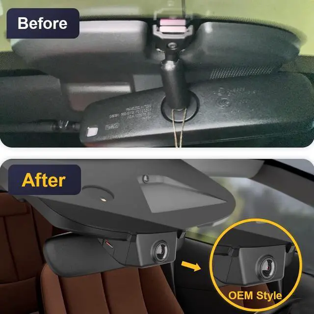 Alt view image 3 of 7 - 4K Dash Cam Suitable for Ford Mustang Mach-E 2021-2025 GT Select Premium, OEM Factory Look, 2160P UHD Video, Built-in WiFi & APP, Loop Recording, G-Sensor, Plug & Play, 64GB Card